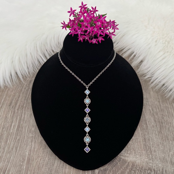 Brighton Jewelry - 💙💜 BRIGHTON Halo Aurora Y Necklace
Silver-Tanzanite Blue/Purple Crystals